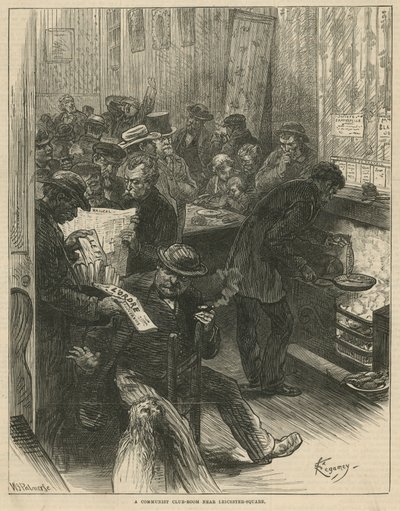 Ein kommunistischer Klubraum in der Nähe des Leicester Square von Felix Elie Regamey