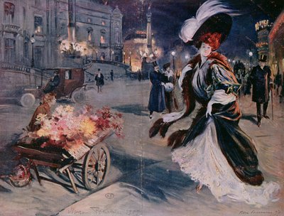 Paris bei Nacht im Opernviertel, 1907 von Felix Fournery