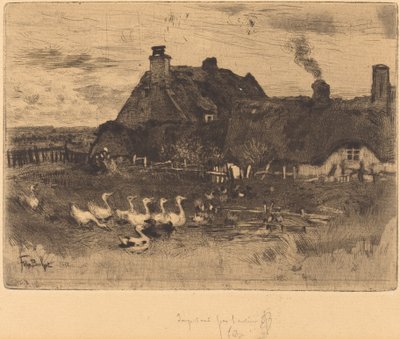 Die kleinen Strohhütten, 1878 von Felix Hilaire Buhot