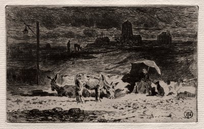 Die Esel am Hügel der Cailles von Felix Hilaire Buhot