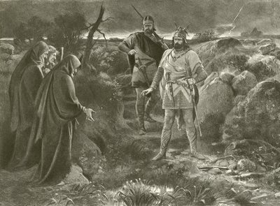 Macbeth. Akt I, Szene III (Gravur) von Felix Octavius Carr Darley