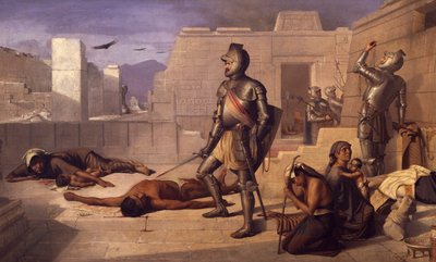 Chobala-Massaker während der spanischen Eroberung, von Felix Parra (1845-1919), Mexiko von Félix Parra