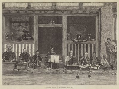 Buddhistische Priester in Darjeeling, Himalaya von Felix Regamey