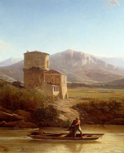 Ein Fischer am Ufer des Tibers in Italien (Detail) von Felix Thomas