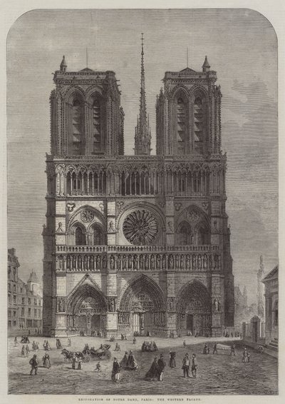 Restaurierung von Notre Dame, Paris, die Westfassade von Felix Thorigny