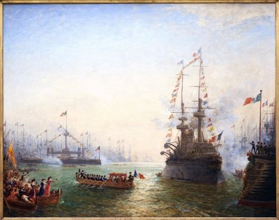 Toulon, Besuch von Präsident Emile Loubet (1838-1929) bei den französischen und italienischen Flügeln im April 1901 von Félix Ziem