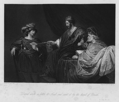 David übergibt Uria den tödlichen Brief, II Samuel XI von Ferdinand (after) Bol