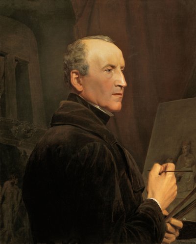 Selbstporträt am Staffelei, 1848 von Ferdinand Georg Waldmuller