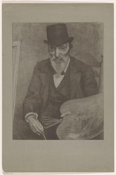 Porträt von Hendrik Valkenburg (Serie: Bekannte Zeitgenossen) von Ferdinand Hart Nibbrig (signed by artist)