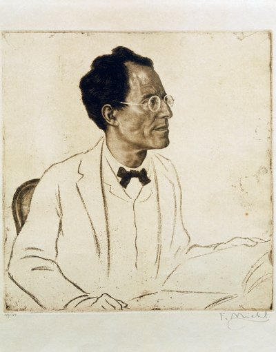 Porträt des österreichischen Komponisten und Dirigenten Gustav Mahler von Ferdinand Michl