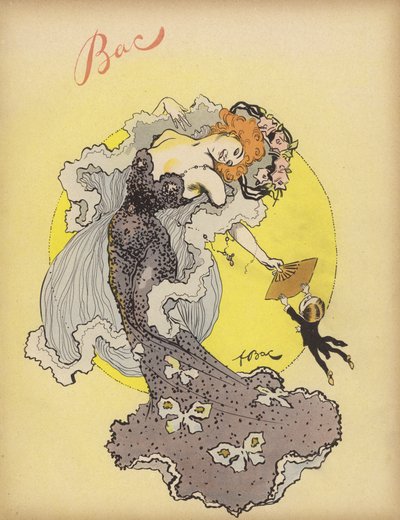 Mann hält sich am Fächer einer schönen Frau fest von Ferdinand Sigismund Bac