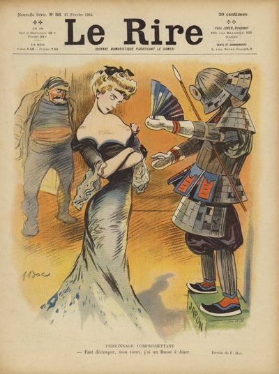 Satire auf die Beziehungen Frankreichs zu Japan, als die Spannungen zwischen Japan und Frankreich zunahmen von Ferdinand Sigismund Bac
