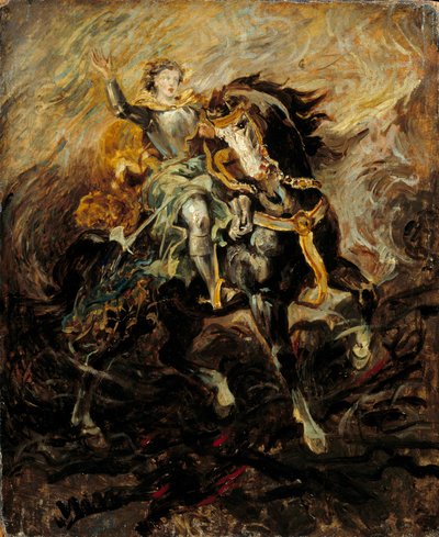 Clorinde greift ein, um Olinde und Sophronia zu retten. Illustration einer Szene aus Torquato Tassos „La Gerusalemme liberata“. Gemälde von Eugene Delacroix (1798-1863) 19. Jahrhundert von Ferdinand Victor Eugene Delacroix
