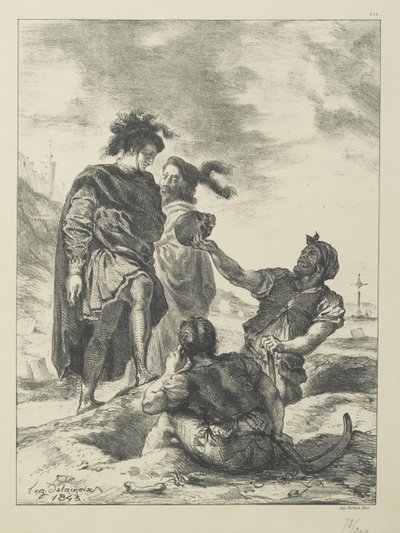 Hamlet und Horatio vor den Totengräbern von Ferdinand Victor Eugene Delacroix
