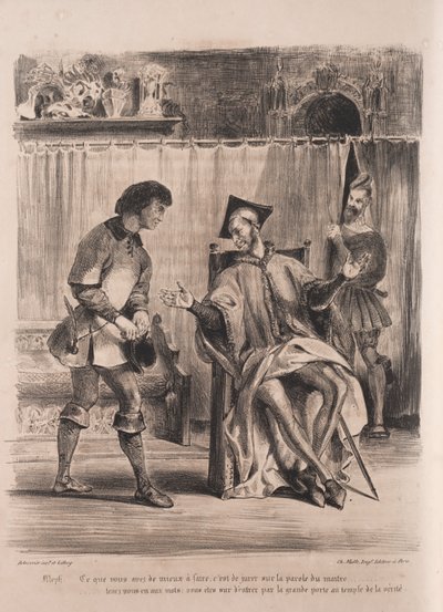 Illustrationen zu Faust: Méphistophélé empfängt den Schuljungen, 1828 von Ferdinand Victor Eugene Delacroix