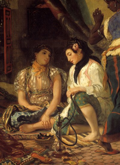 Die Frauen von Algier in ihrem Apartment (Detail) von Ferdinand Victor Eugene Delacroix