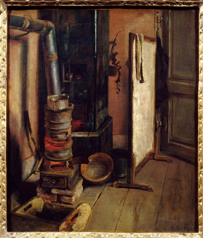 Ecke des Ateliers, der Malofen von Ferdinand Victor Eugene Delacroix