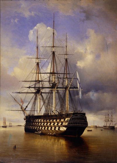 Russisches Schlachtschiff Imperator Aleksandr I, 1840 von Ferdinand Victor Perrot