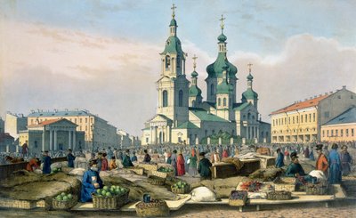 Der Heumarkt in St. Petersburg, ca. 1840 von Ferdinand Victor Perrot