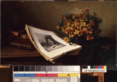 Stillleben mit Lithographie von Ferdinand Wagner
