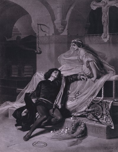 Szene aus Shakespeares Romeo und Julia (Akt V, Szene 3) von Ferdinand the Elder Piloty