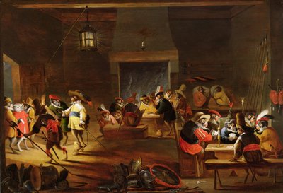 Affen in einer Taverne von Ferdinand van Kessel