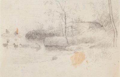 Landschaft mit Enten von Ferdinand von Wright