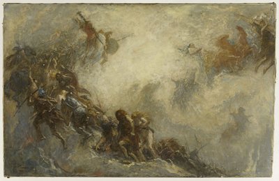 Skizze für das Paläontologie-Amphitheater im Pariser Naturkundemuseum: Menschliche Rassen (Decke) von Fernand Cormon