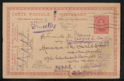 Postkarte an Maria Biermé von Fernand Khnopff