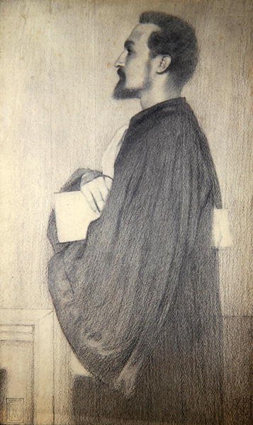 Porträt eines Mannes von Fernand Khnopff