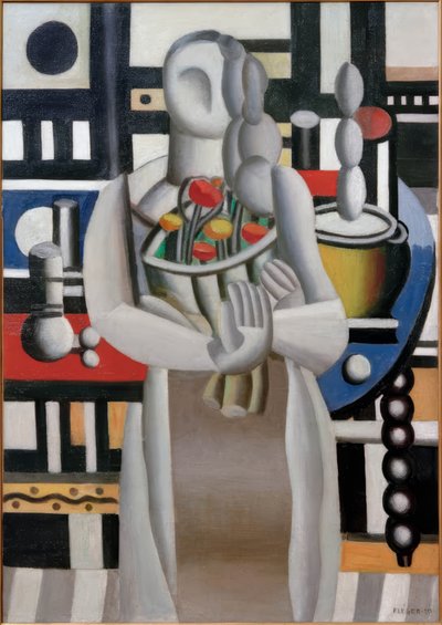 Frau mit Blumen von Fernand Leger