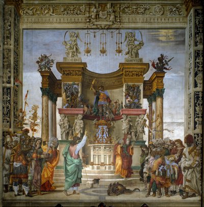 Der heilige Philipp vertreibt den Drachen aus dem Tempel von Hierapolis von Filippino Lippi