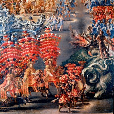 Fest im Palazzo Barberini zu Ehren von Christine von Schweden, am 28.02.1656 (Detail) von Filippo Lauri