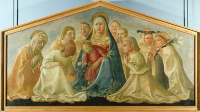 Trivulzio-Madonna oder Madonna der Demut mit Engeln und Karmelitenheiligen von Filippo Lippi