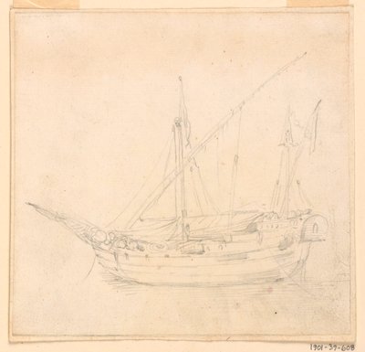 Zeichnung, Ein Segelschiff, ca. 1780 von Filippo Marchionni