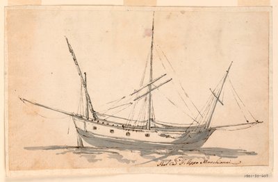 Zeichnung, Ein Segelschiff, ca. 1780 von Filippo Marchionni