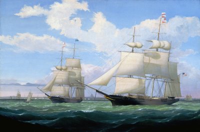 Die Schiffe "Winged Arrow" und "Southern Cross" im Hafen von Boston von Fitz Henry Lane