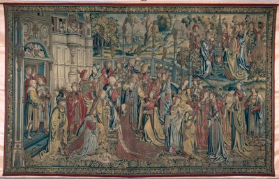 Bathseba wird in den Palast gerufen, Wandteppich von David und Bathseba, ca. 1510-15 von Flemish School