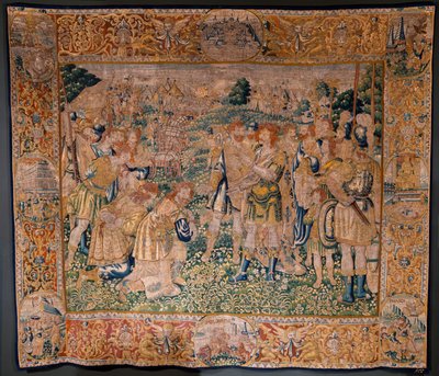 Flämischer Wandteppich. Hannibals Bruder Hasdrubal von den Römern gefangen genommen von Flemish School