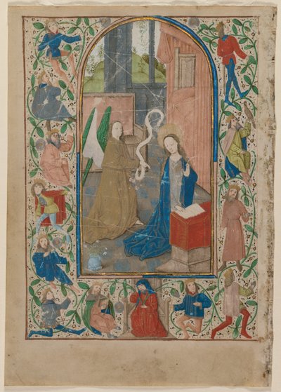 Blatt aus einem Stundenbuch: Die Verkündigung von Flemish School