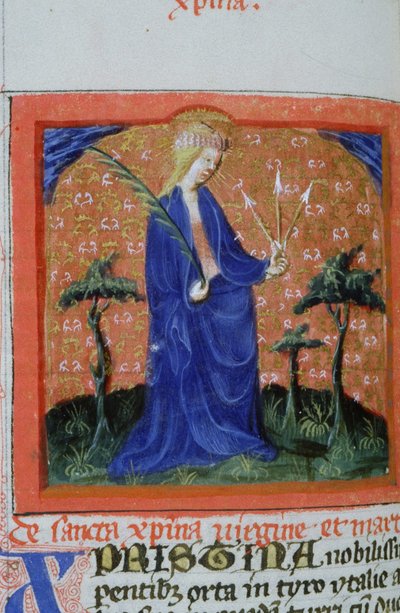 Ms Gen 1111 Seite aus der Legenda Aurea, Brügge, ca. 1400-10 von Flemish School
