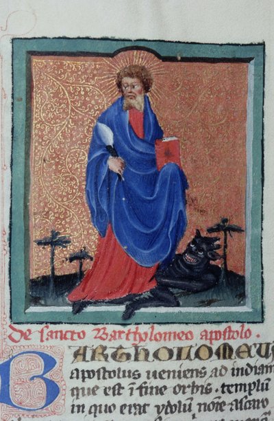 Seite aus der Legenda Aurea, Brügge, ca. 1400-10 von Flemish School