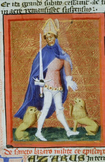 Seite aus der Legenda Aurea, Brügge, ca. 1400-10 von Flemish School