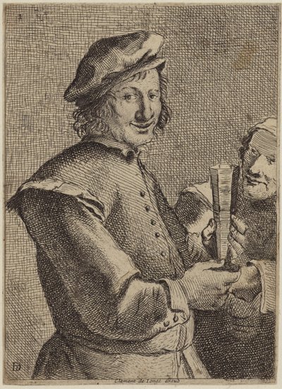 Porträt eines lächelnden jungen Mannes von Flemish School