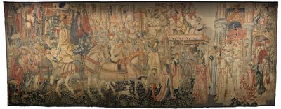 Wandteppich, der die Eroberungen von König Alfons V. von Portugal zeigt, Tournai. Detail. von Flemish School