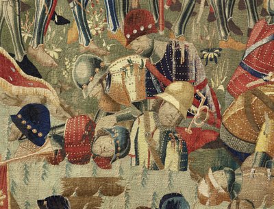 Wandteppich, der die Eroberungen von König Alfons V. von Portugal zeigt, Tournai. Detail. von Flemish School