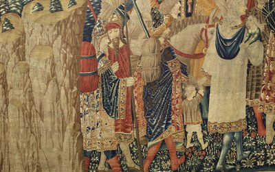 Wandteppich, der die Eroberungen von König Alfons V. von Portugal zeigt, Tournai. Detail. von Flemish School