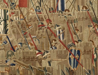 Wandteppich, der die Eroberungen von König Alfons V. von Portugal zeigt, Tournai (Detail) von Flemish School