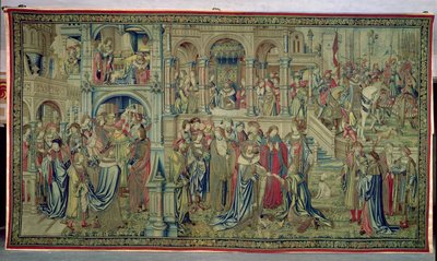 Der Tod des Kindes und der König wird zum Sieg versprochen, Wandteppich von David und Bathseba, ca. 1510-15 von Flemish School