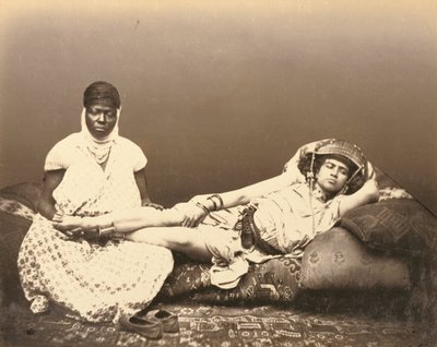 Eine maurische Frau mit ihrer Magd von Félix Jacques Moulin